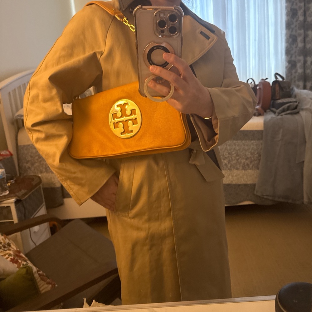 Tory Burch Mustard Leather Shoulder Bag